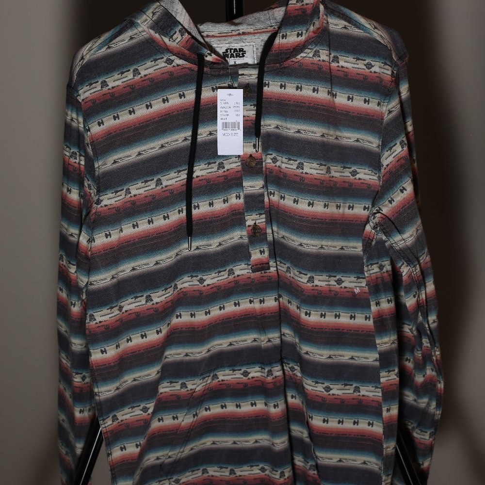 Pacsun Long Sleeve Hooded Shirt Star Wars